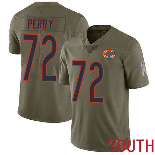 Chicago Bears Limited Olive Youth William Perry Jersey NFL Football #72 2017 Salute to Service